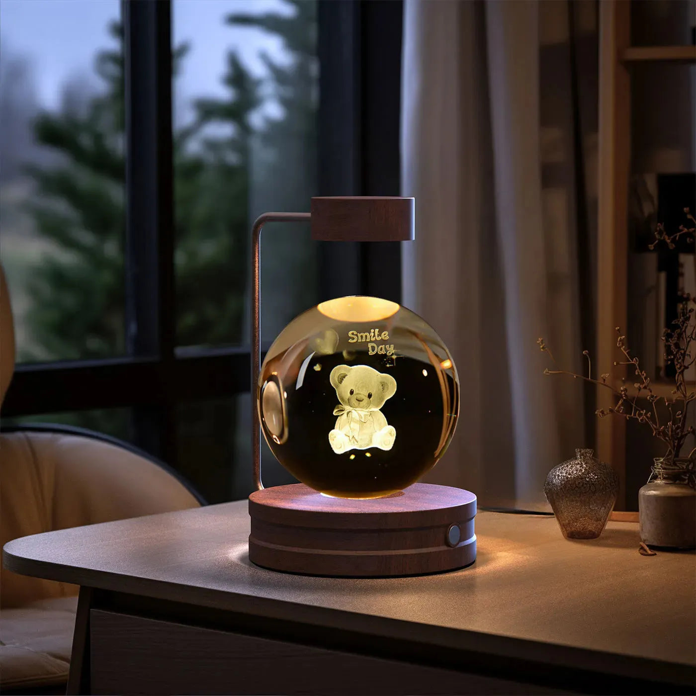 Crystal Ball Cosmic Dinosaur Indoor Night Light USB Power Warm Bedside Light Birthday Gift Night Lamp - Bella Enchanté